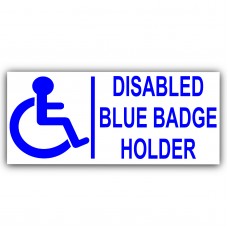 200mm Blue Badge Holder-EXTERNAL-Disabled Car Sticker -Disability Wheelchair- Mobility Self Adhesive Sign 